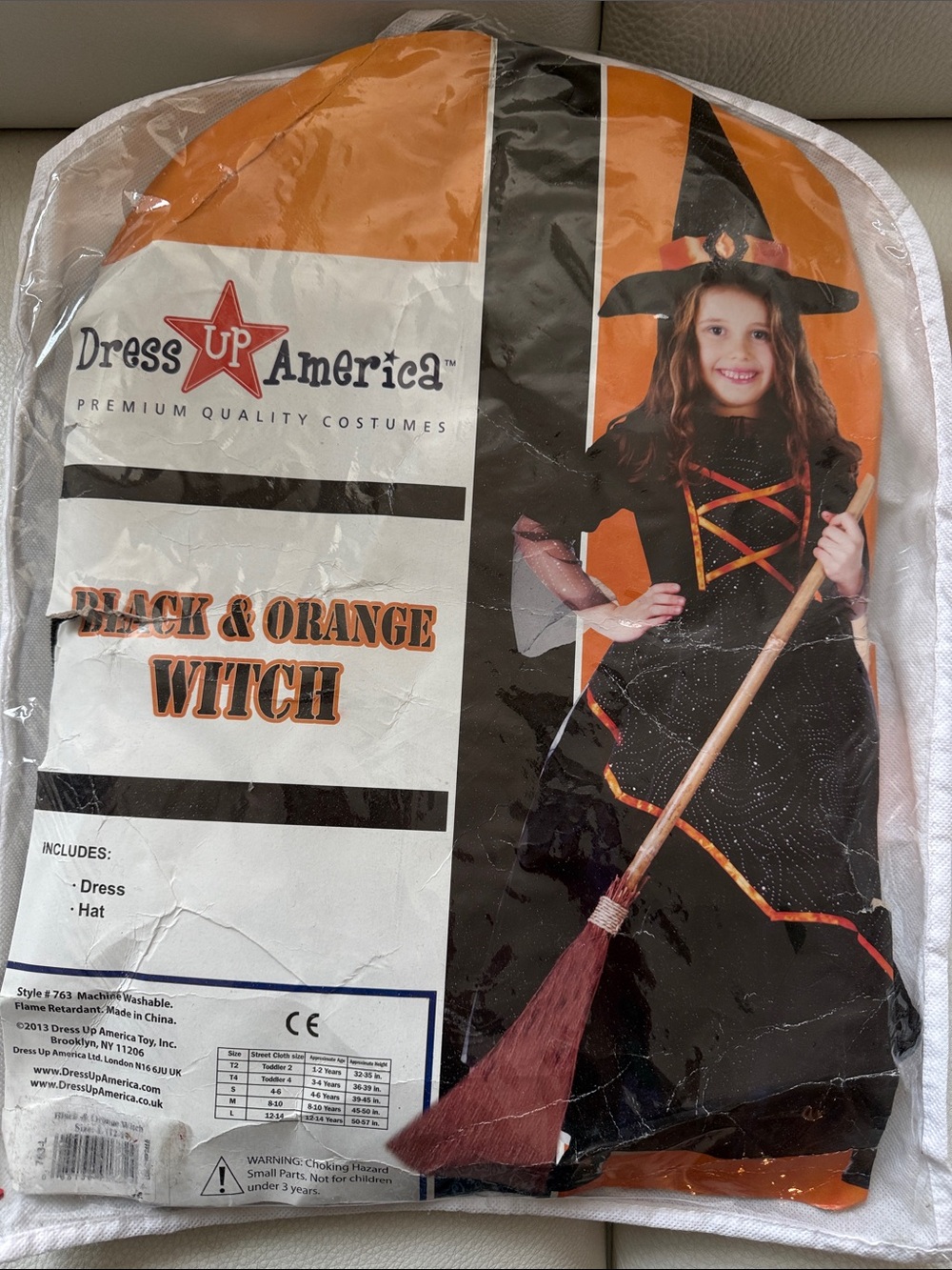Girls Witch Costume - Black and Orange